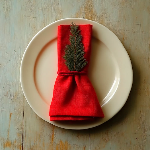 How to fold napkins at Christmas